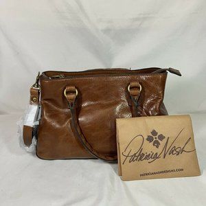 Patricia Nash Distressed Vintage - Angela Satchel Crossbody - Color Cognac